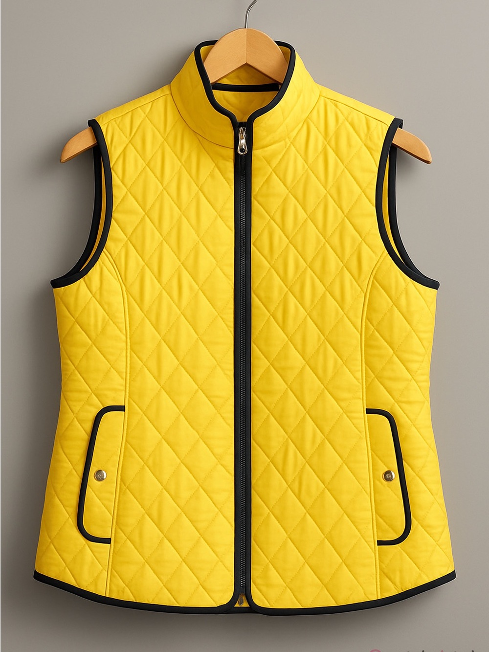 Women's Talbots Quilted Vest Petite SP Yellow Black